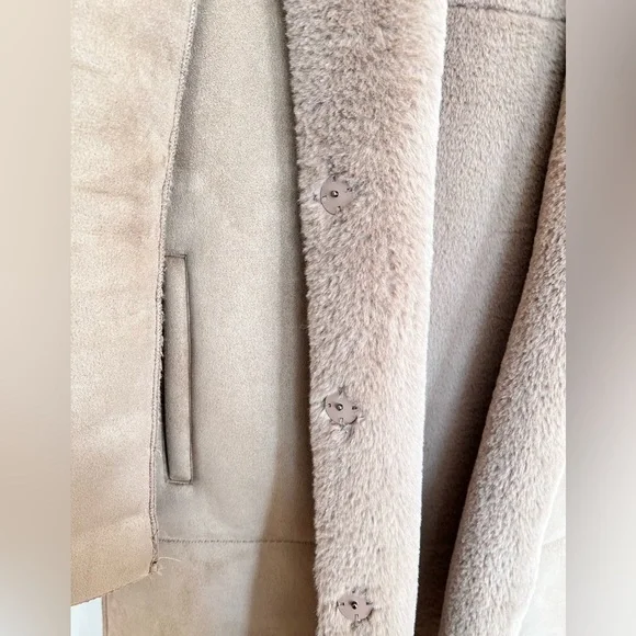 Zara double face velvet & fur Puffer coat /,small size - Picture 13 of 16